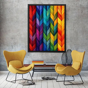colorful chevron textured abstract modern luxury wall art geometric canvas decor