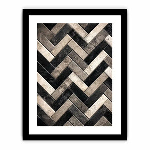 black white herringbone textured modern luxury wall art neutral geometric canvas decor