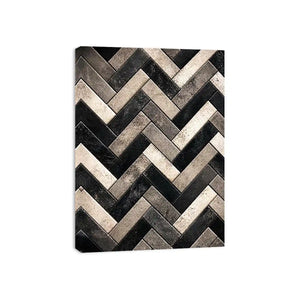 black white herringbone textured modern luxury wall art neutral geometric canvas decor