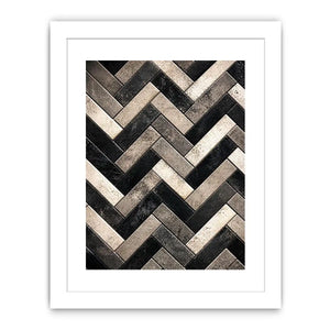 black white herringbone textured modern luxury wall art neutral geometric canvas decor