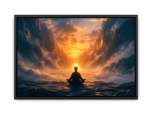meditation sunset spiritual landscape wall art calm peaceful canvas decor