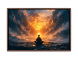 meditation sunset spiritual landscape wall art calm peaceful canvas decor