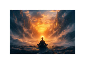 meditation sunset spiritual landscape wall art calm peaceful canvas decor