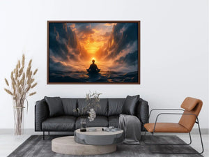 meditation sunset spiritual landscape wall art calm peaceful canvas decor
