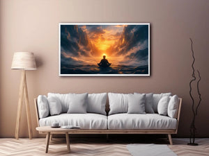 meditation sunset spiritual landscape wall art calm peaceful canvas decor