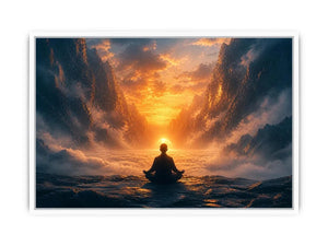 meditation sunset spiritual landscape wall art calm peaceful canvas decor