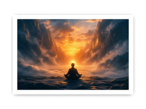 meditation sunset spiritual landscape wall art calm peaceful canvas decor