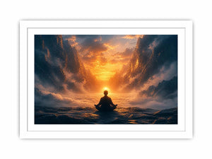meditation sunset spiritual landscape wall art calm peaceful canvas decor