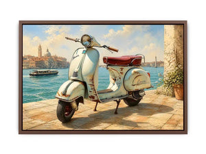 vintage vespa coastal mediterranean wall art travel seaside canvas decor