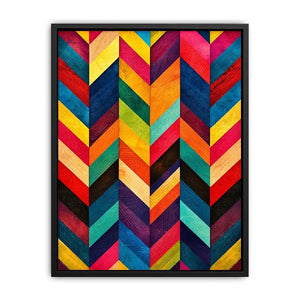 Colorful geometric chevron pattern abstract wall art modern canvas for living room office decor