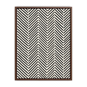 Black and white chevron line pattern minimalist wall art modern canvas for living room decor