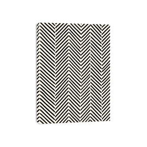 Black and white chevron line pattern minimalist wall art modern canvas for living room decor