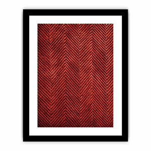 Rust red chevron textured canvas wall art with modern geometric pattern and tactile woven detail