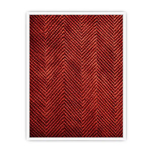 Rust red chevron textured canvas wall art with modern geometric pattern and tactile woven detail