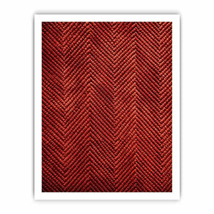 Rust red chevron textured canvas wall art with modern geometric pattern and tactile woven detail