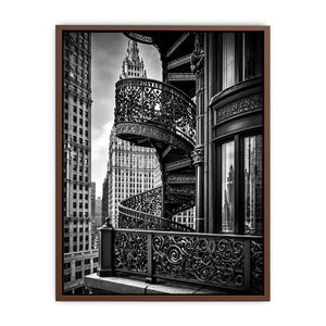 Black and white architectural cityscape canvas art for modern office and luxury living room decor.