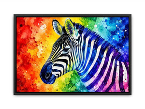 Colorful zebra pop art wall art vibrant animal canvas print for living room bedroom decor