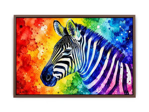 Colorful zebra pop art wall art vibrant animal canvas print for living room bedroom decor