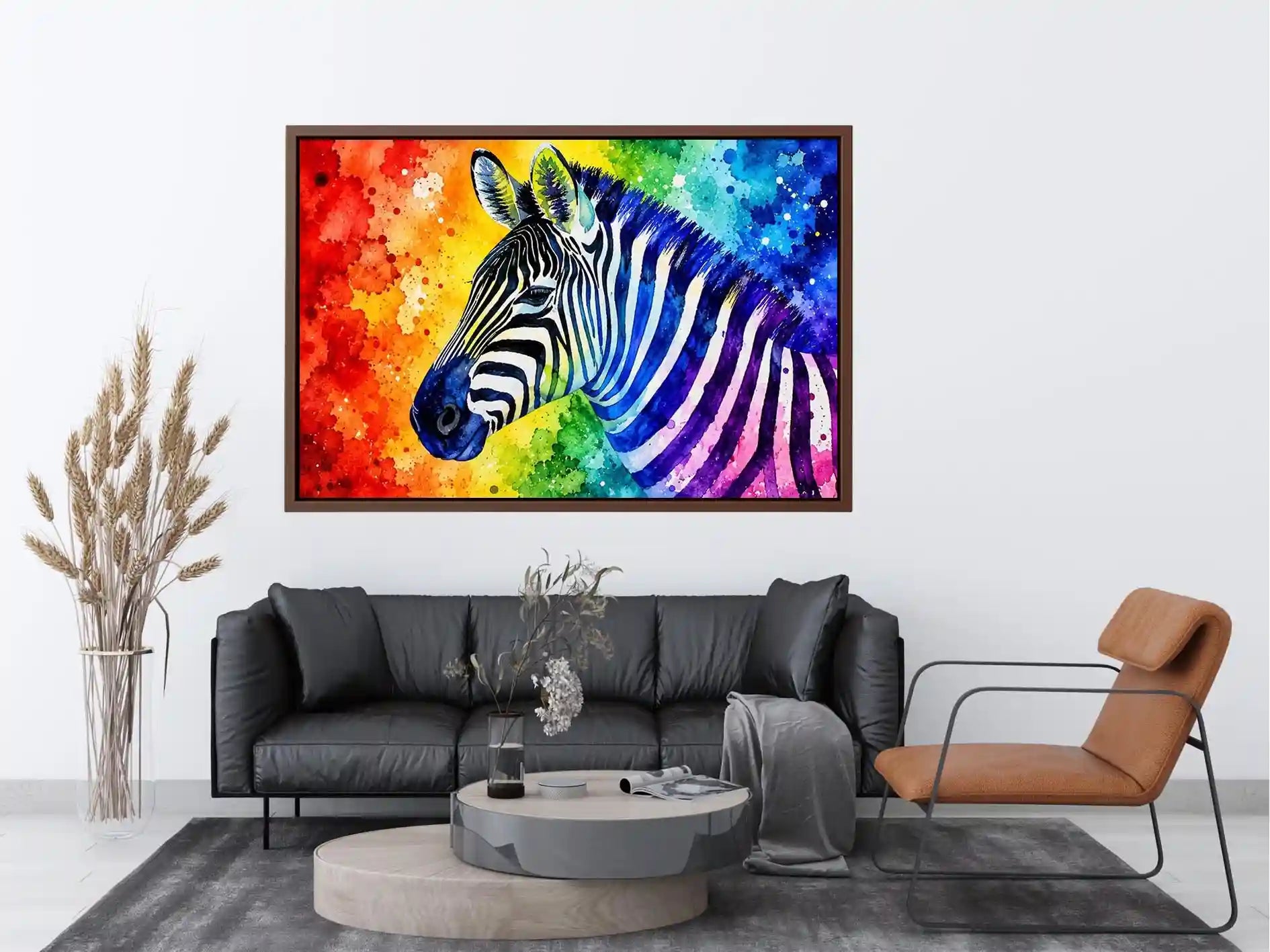 Colorful zebra pop art wall art vibrant animal canvas print for living room bedroom decor