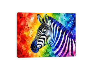 Colorful zebra pop art wall art vibrant animal canvas print for living room bedroom decor