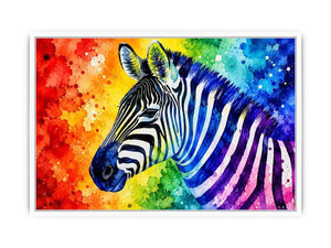 Colorful zebra pop art wall art vibrant animal canvas print for living room bedroom decor