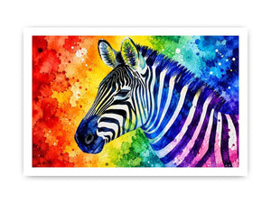 Colorful zebra pop art wall art vibrant animal canvas print for living room bedroom decor