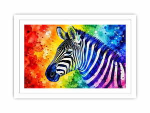 Colorful zebra pop art wall art vibrant animal canvas print for living room bedroom decor