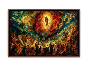 Expressionist spiritual painting wall art dramatic figures divine vision canvas print for living room gallery decor