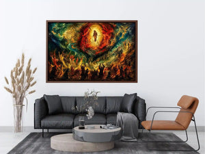 Expressionist spiritual painting wall art dramatic figures divine vision canvas print for living room gallery decor