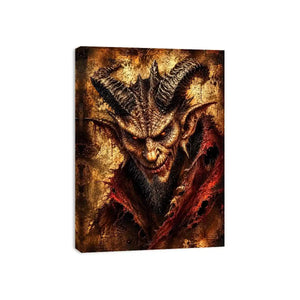 Dark fantasy demon portrait wall art gothic horror canvas print for bedroom office decor