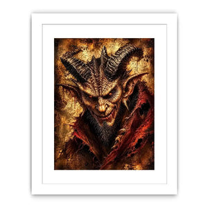 Dark fantasy demon portrait wall art gothic horror canvas print for bedroom office decor