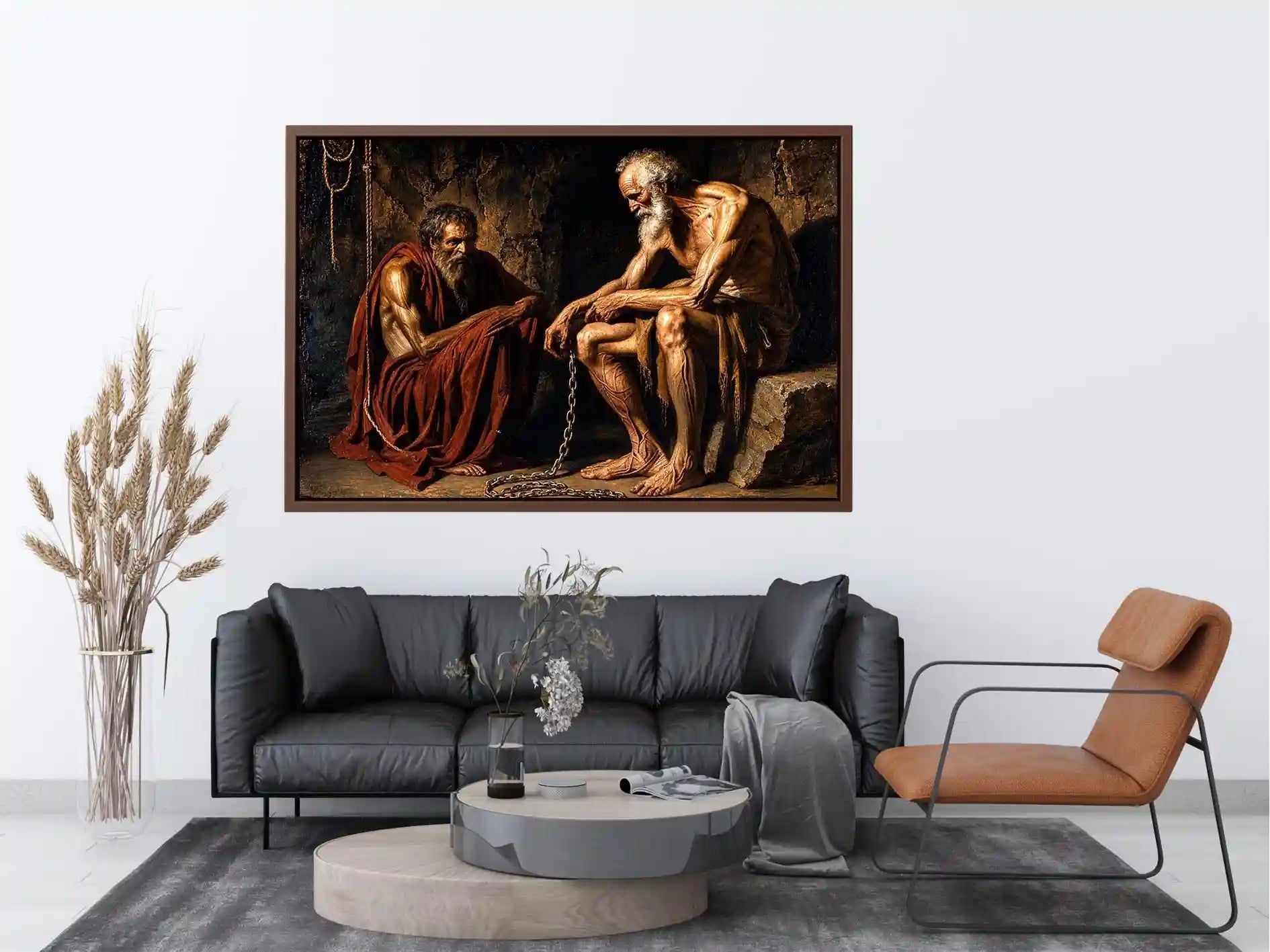 Classical philosophers painting wall art old masters study scene canvas print for living room office decor