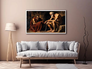 Classical philosophers painting wall art old masters study scene canvas print for living room office decor