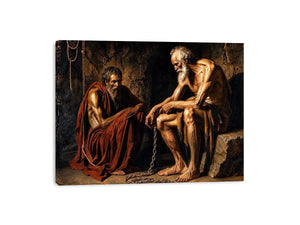 Classical philosophers painting wall art old masters study scene canvas print for living room office decor