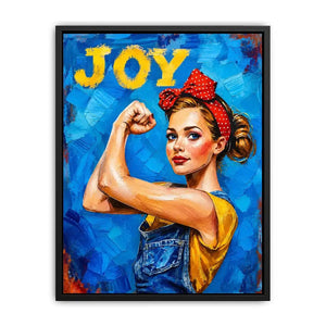Retro pop art woman portrait with joyful expression and empowering vintage style