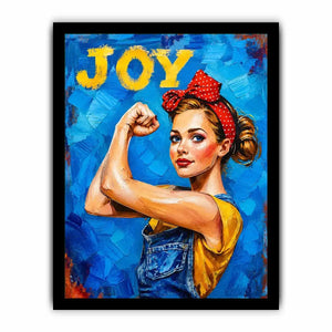 Retro pop art woman portrait with joyful expression and empowering vintage style