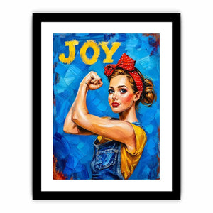 Retro pop art woman portrait with joyful expression and empowering vintage style