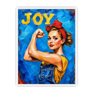 Retro pop art woman portrait with joyful expression and empowering vintage style