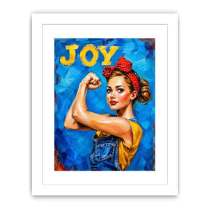 Retro pop art woman portrait with joyful expression and empowering vintage style