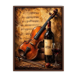 Vintage violin and wine wall art