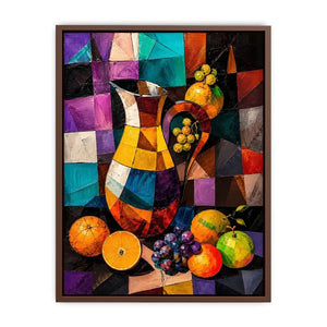Colorful cubist still life wall art
