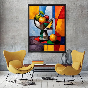 Cubist fruit still life wall art