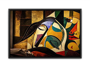 Modern cubist portrait wall art