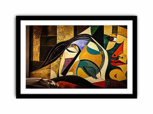 Modern cubist portrait wall art