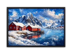Scandinavian winter fjord wall art