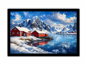 Scandinavian winter fjord wall art