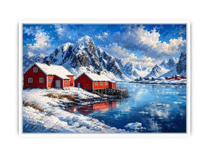 Scandinavian winter fjord wall art