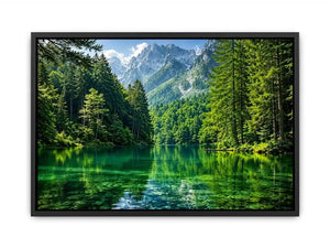 Emerald alpine lake landscape wall art