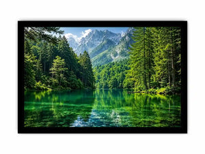 Emerald alpine lake landscape wall art