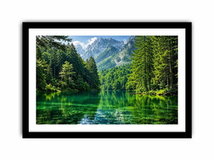 Emerald alpine lake landscape wall art